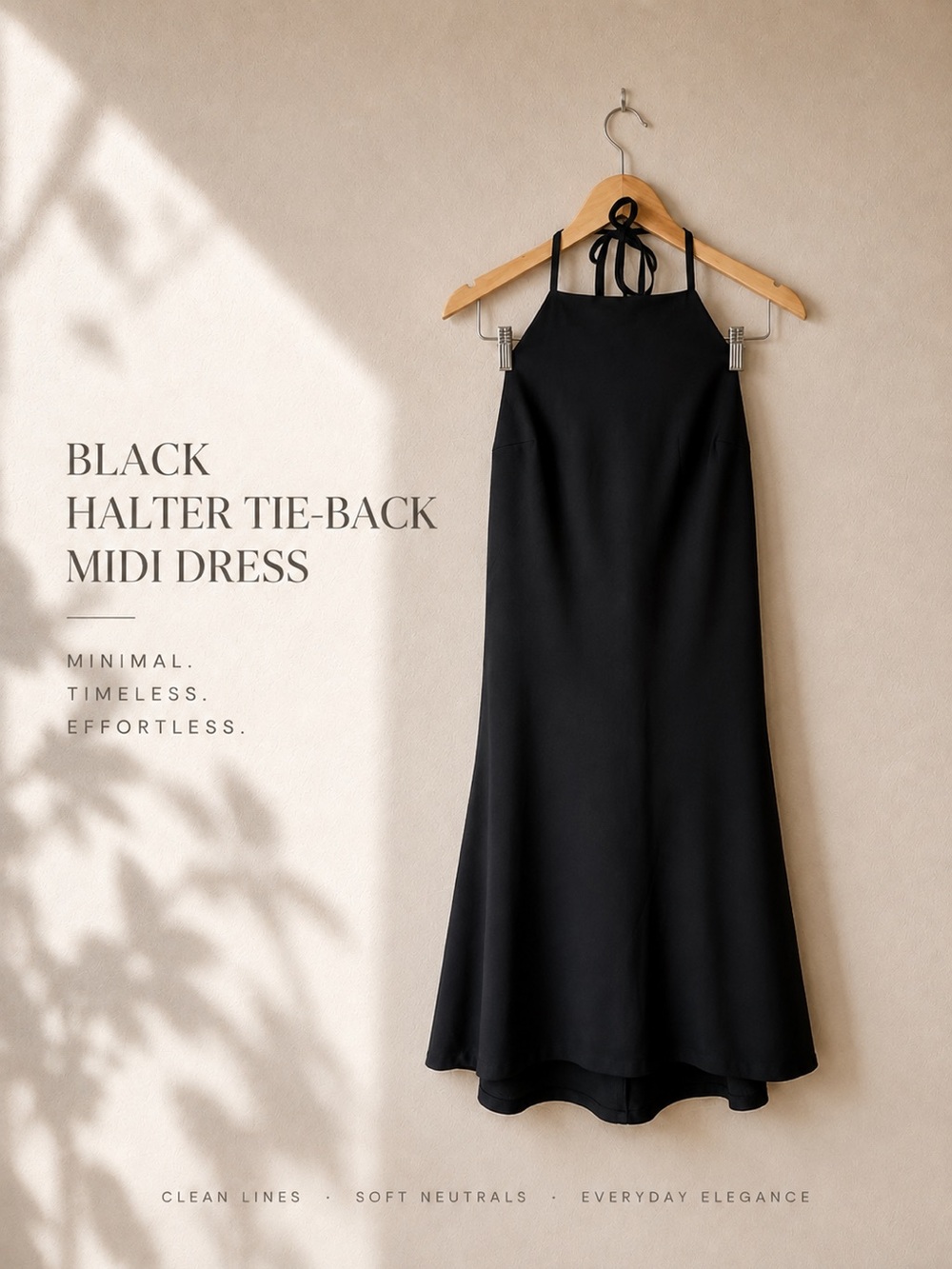 Black Halter Tie-Back Mini Dress 🖤